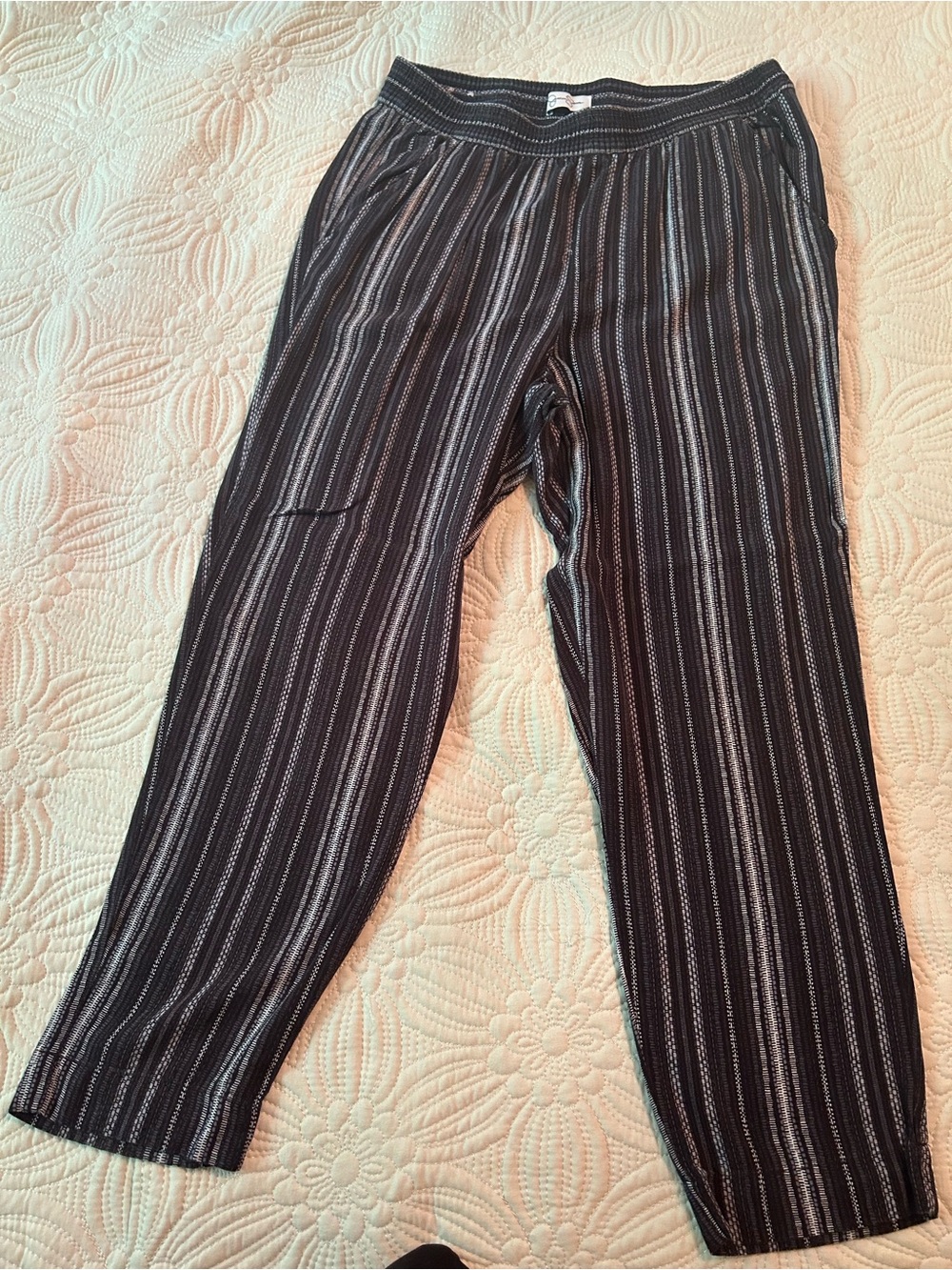 Jessica Simpson Black Striped Straight Leg Pants